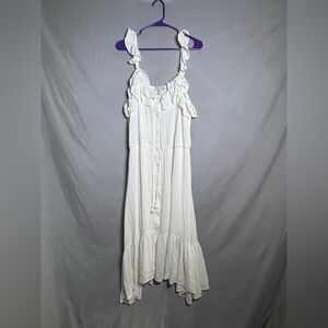 Sofia by Sofia Vergara White Ruffled Maxi Dress